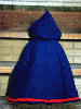 Blue cape from back.